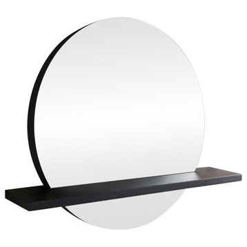 Solace 22" Mirror With Shelf in Midnight Oak