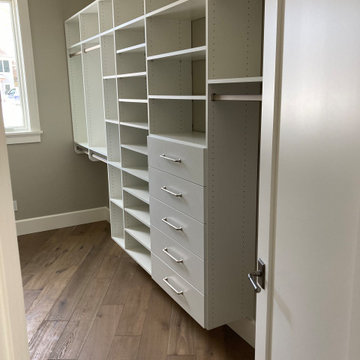 Master closet in white