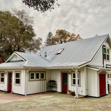 Hardie Board and Batten Siding with Staggered Shingles