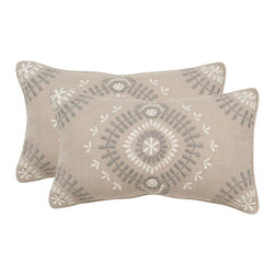 Aiyana Embroidered Pillow (2-Pack) - Decorative Pillows