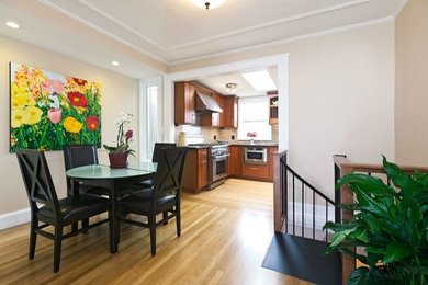 Example of an arts and crafts dining room design in San Francisco