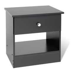 Prepac Edenvale Black 1-Drawer Nightstand - Nightstands And Bedside Tables