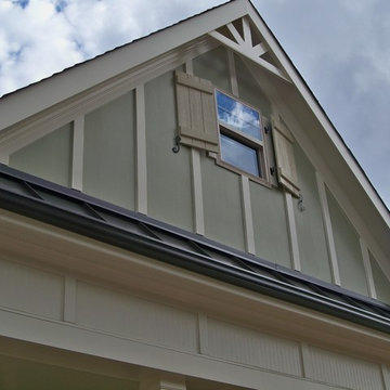 Stone, shake, board and batten siding