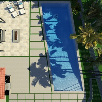 Modern Backyard | Lap Pool and Custom Pergola