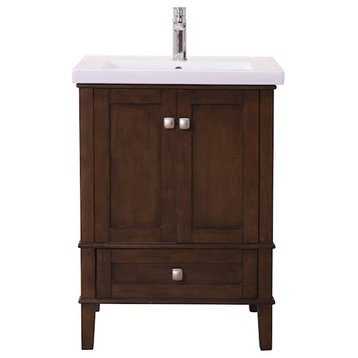 Elegant Decor Aqua Vanity Sink Set, Antique Coffee, 24"