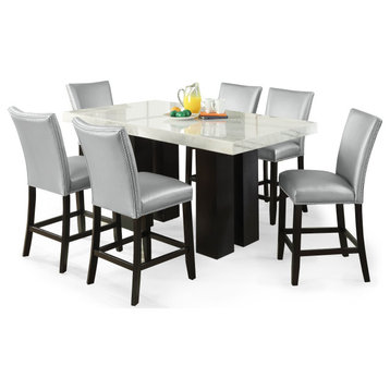 Steve Silver Camila 7 Pcs Counter Height Dining Set In Silver CM420T540BCCS7PC