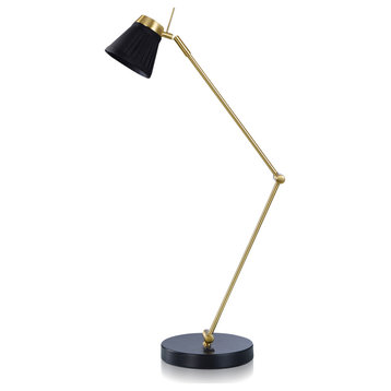 Dann Foley Lifestyle Table Lamp Polished Brass Black Finish Black Shade