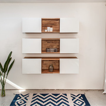 LAXseries Wall Mounted 3X Shelf with white aluminum cover panels