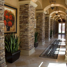 Stacked stone columns