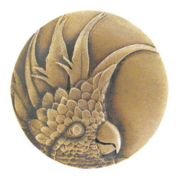 Inviting Home Inc. - Small Cockatoo Knobs, Left, Antique-Style Brass - Cabinet And Drawer Knobs