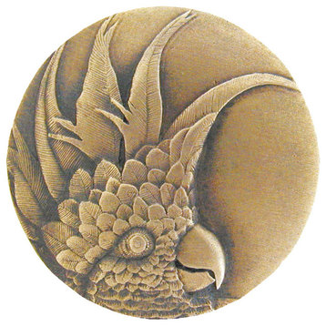 Small Cockatoo Knobs, Left, Antique-Style Brass