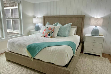 Example of a beach style bedroom design in Portland Maine