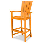 Polywood - Polywood Quattro Adirondack Bar Chair, Tangerine - With curved arms and a contoured seat and back for comfort, the Quattro Adirondack Bar Chair is ideal for outdoor dining and entertaining. Constructed of durable POLYWOOD lumber available in a variety of attractive, fade-resistant colors, this all-weather bar chair will never require painting, staining, or waterproofing.