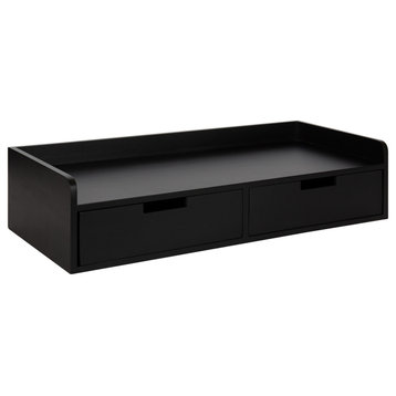 Kitt Floating Shelf Console Table, Black 28x12x6.5