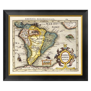 Map Of South America Framed Digital Print By Gerard Mercator 26x23 Traditional Prints And Posters By Global Gallery