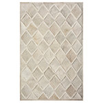 Cowhide Mall - Cowhide Patchwork Rug, Hebe, Neutral, 12' X 15' - Diamonds with Sheepskin.