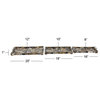 Set of 3 Contemporary Wood Rectangular Animal Bone and Wood Serving Trays