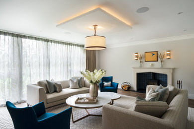 This is an example of a contemporary living room in Surrey.