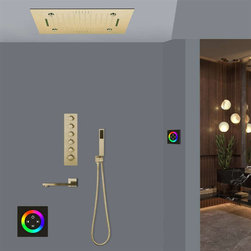 Led Musical Shower System With Hand Shower, Style 1- Touch Panel - Showerheads And Body Sprays