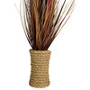34" Brown Artificial Grass Plant in a Rope Pot