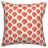 Watercolor Strawberry 18x18 Spun Poly Pillow