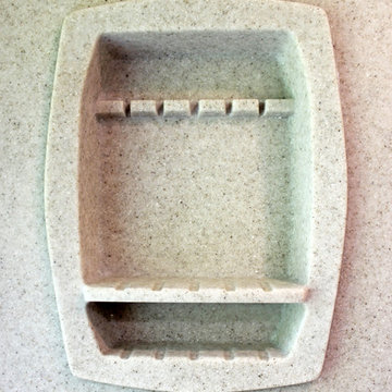 Small Bathroom Remodel with Cultured Marble Shower, Granite Countertops,