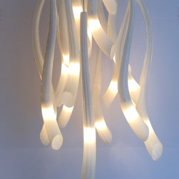 MILK WHITE GLASS CHANDELIER - Chandeliers