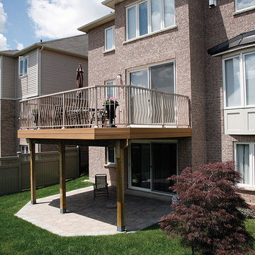 High decks over 6 feet above grade.