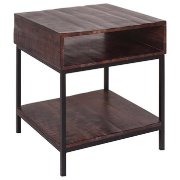 Porter Designs Lakewood Solid Acacia Wood End Table - Brown