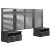Modway Render Modern Wood Twin Headboard and Nightstands in Charcoal