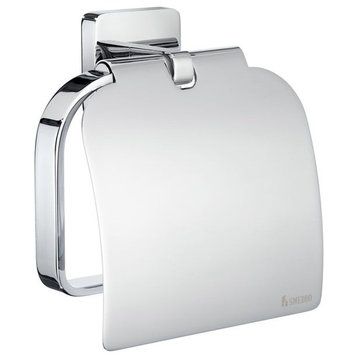 Ice European Toilet Roll Holder WithCover, Polished Chrome