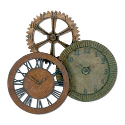 www.essentialsinside.com: rusty gears wall clock - Wall Clocks