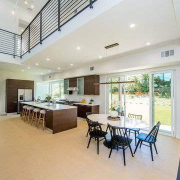 Ultra Modern Dark Brown Melamine Kitchen in Fullerton