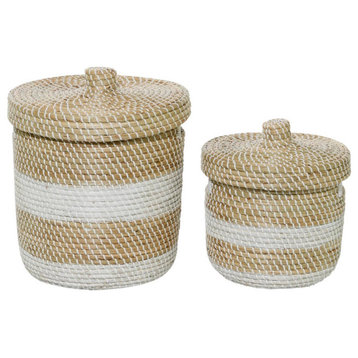 Coastal Brown Seagrass Storage Basket Set 84465