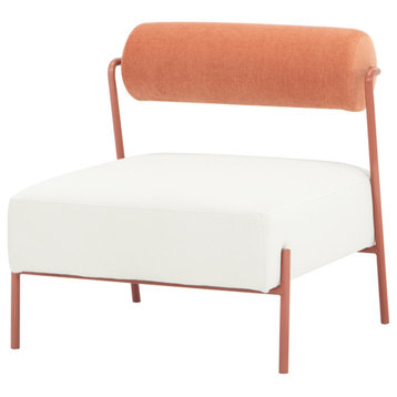 Marni Oyster Occasional Chair Rust Frame