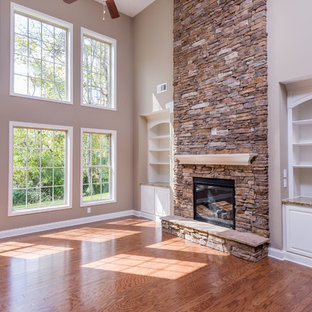 Two Story Stone Fireplace Houzz