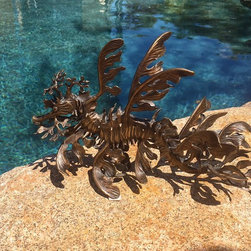 Bronze Leafy Sea Dragon Sculpture (Horizontal Version) - Sculptures