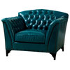 Leather Chair, Dark Turquoise