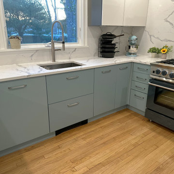 Smaller Kitchen in an East Northport, NY Cottage