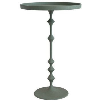 Sculptural Metal Side Table, Sage Green