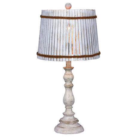 24.5" Resin Table Lamp, White