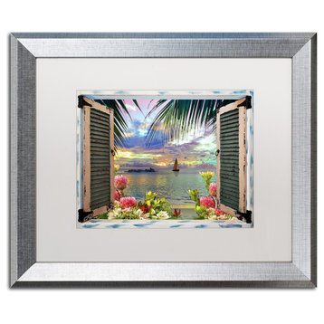 Leo Kelly 'Window to Paradise III' Art, Silver Frame, White Mat, 20x16