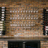 W Series Stemware Rack (modern wall mounted wine glass storage), Brushed Nickel, 6 Wine Glasses (Triple Deep)