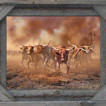 My Barnwood Frames - Barb Wire With Cornerblock Barnwood Picture Frame, 9"x12" - *PLEASE NOTE - Glass is included with frame sizes 16x20 or smaller. Larger sizes do not include glass due to the high risk of breakage in shipping.