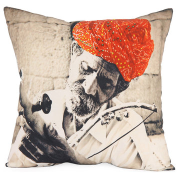 Music Photographic Embroidered Pillow