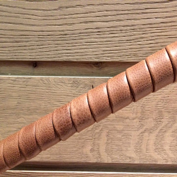 Overlapped Leather wrapped handrail