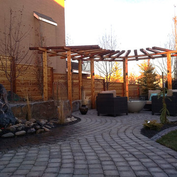 Landscaping Project - Natural Rock Retaining Wall - Calgary