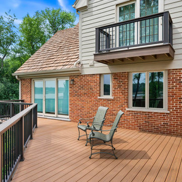 Deckorators Khaya & Sedona Decking, Timbertech Rail Matte Espresso & Drink Rail