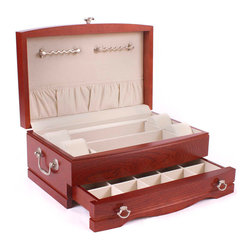 Sophistication Jewelry Box with Drawer in Rich Mahogany - Jewelry Boxes And Organizers