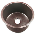 Artesano Copper Sinks - KS013CV -KITCHENETTE # 2 Small Round Undermount Kitchen Copper Sink - 18 x 8.75" - Kitchenette # 2 - Small Round Undermount Kitchen Copper Sink - Single Basin - 18 x 8.75" - KS013CV. 100% Copper. 100% Hand Made